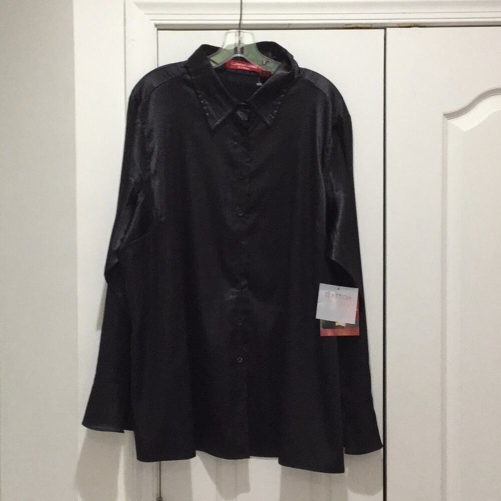 Gloria Vanderbilt 2x black satin trumpet cuff nwt